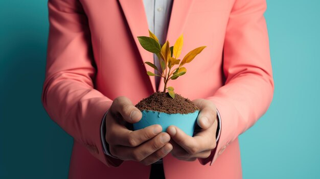 Photo sprout of plant in hands