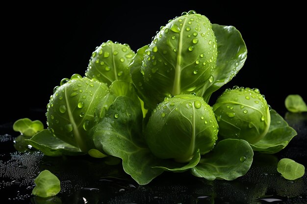 Spruitjes op diepzwarte achtergrond