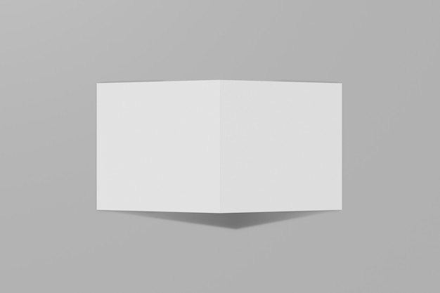 квадратный буклет, изолированный на сером с твердой обложкой