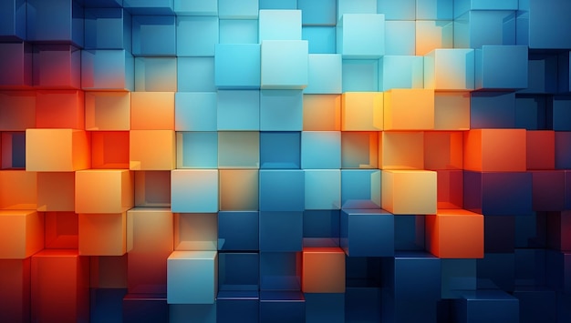 Foto scatola quadrata colori astratto digitale forma blu design mosaico struttura moderna illustrazione luce cubo sfondo futuristico arte creativa modello blocco geometrico carta da parati