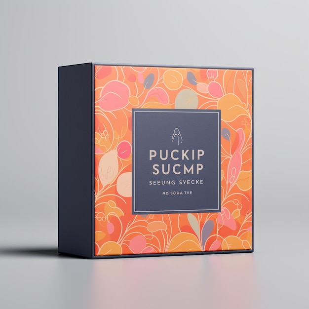 Photo square box packaging mockup