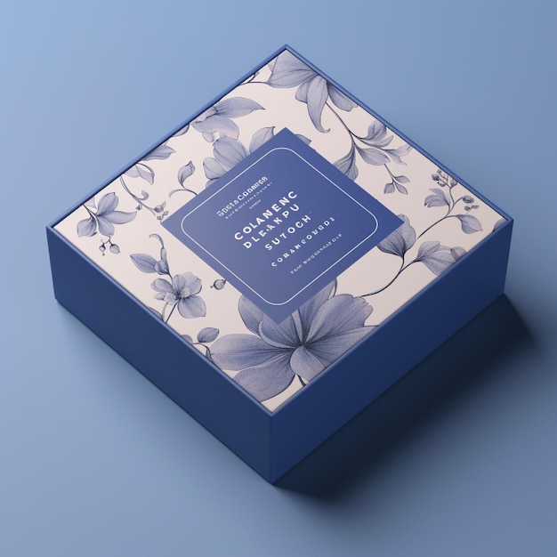 Photo square box packaging mockup