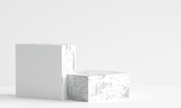 Square concrete podium for product presentation Natural beauty pedestal 3d illustration