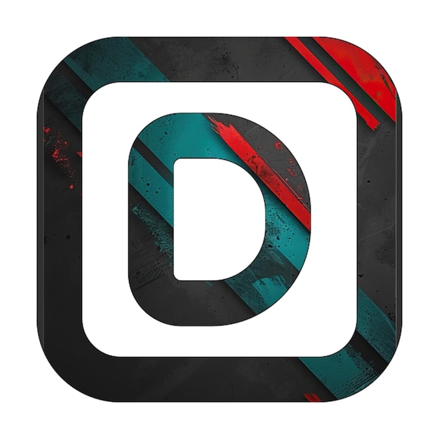 square d icon diagonal black green red