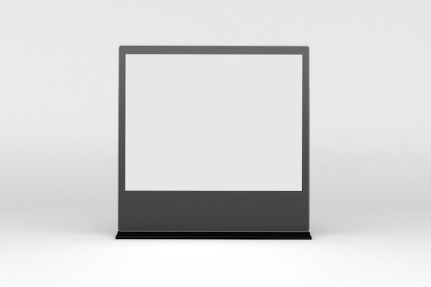 사각 디지털 간판 전면 흰색 배경에 고립