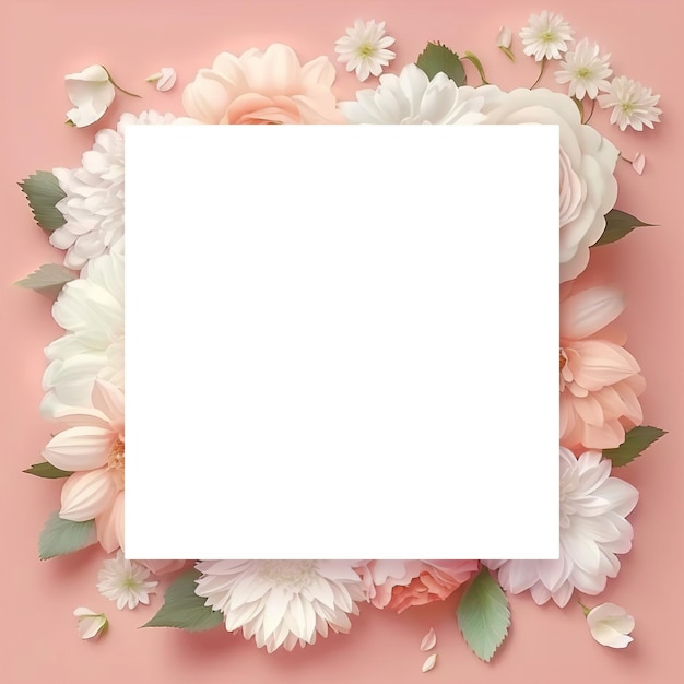 A square of flowers is surrounded by a white square