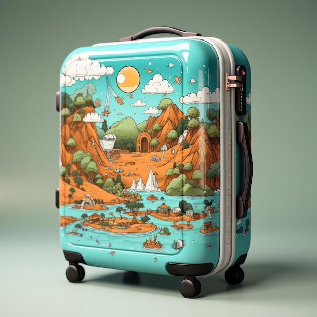 Photo square format chibi suitcase