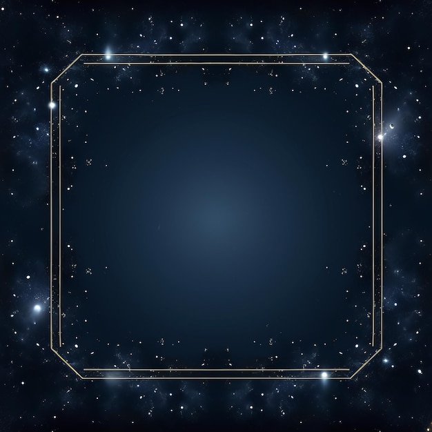 a square frame on a dark blue background with stars