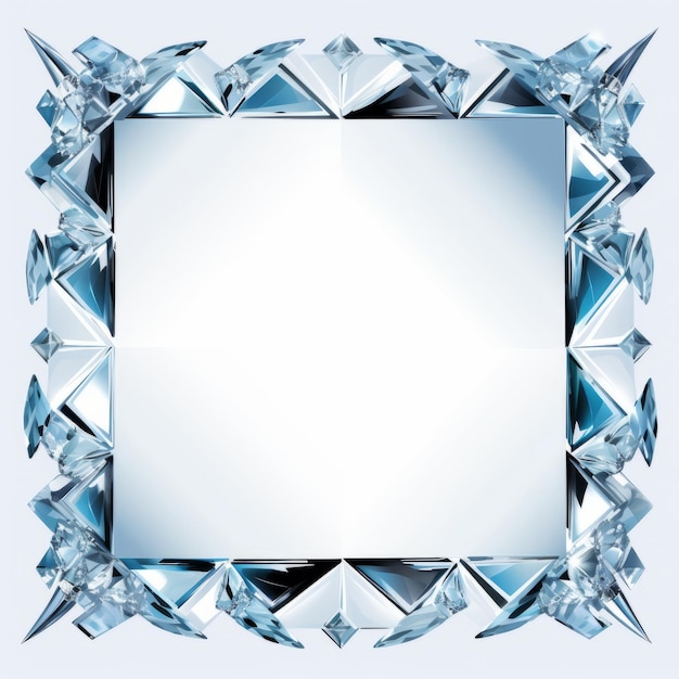 Foto una cornice quadrata fatta di diamanti su uno sfondo bianco
