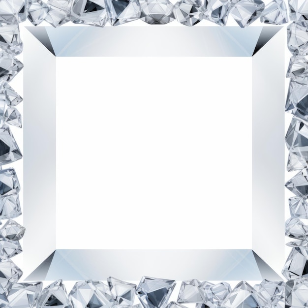 Photo a square frame made of diamonds on a white background