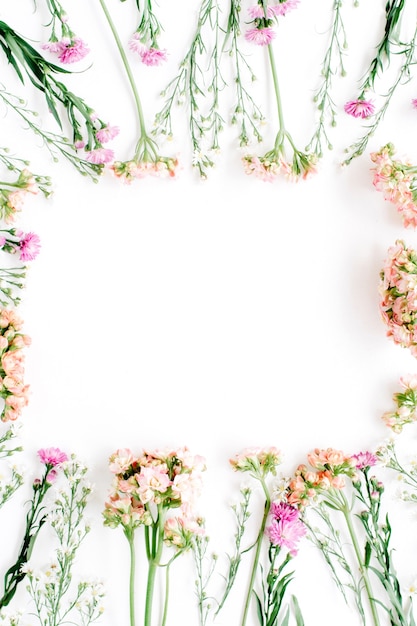 Square frame made of wildflowers