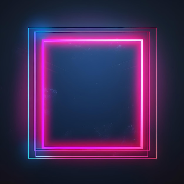 square frame neon picture frame blank empty for background pretty backdrop