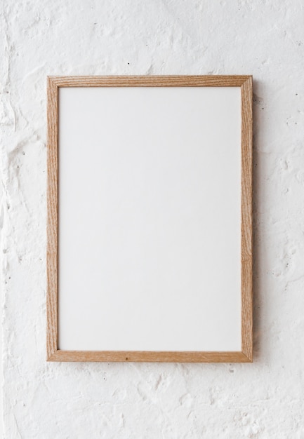 Photo square frame poster mock white wall