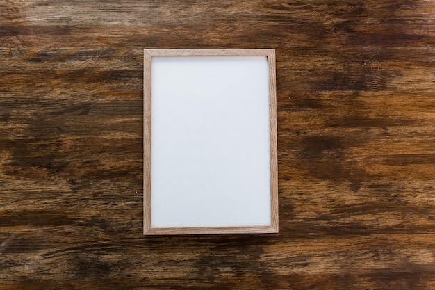 Square frame poster mock wooden background