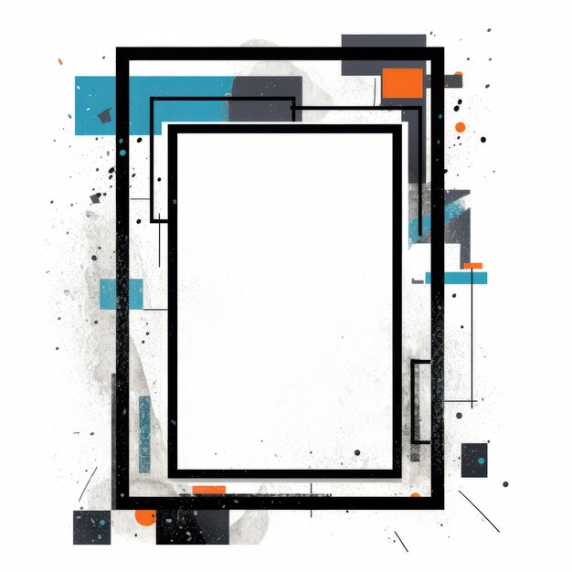 Photo a square frame with an abstract design on it