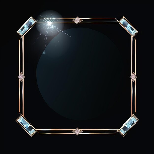 a square frame with diamonds on a black background