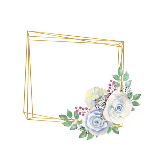 square frame with flowers