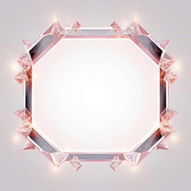 a square frame with pink diamonds on it