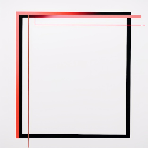 Photo a square frame with red and black lines on it