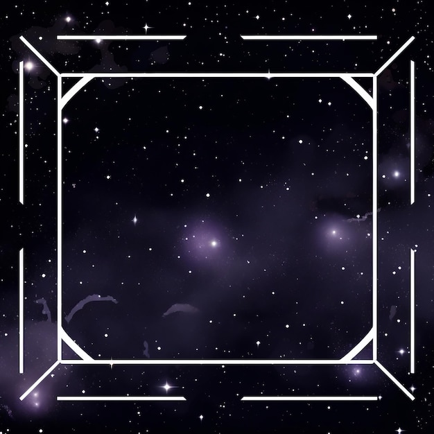 a square frame with stars in the background