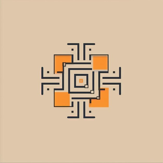 Photo a square geometric design with a square in the middle generative ai