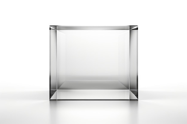 Square glass shape on white background