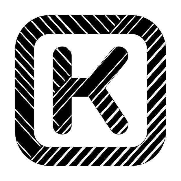 square k icon black white diagonal lines