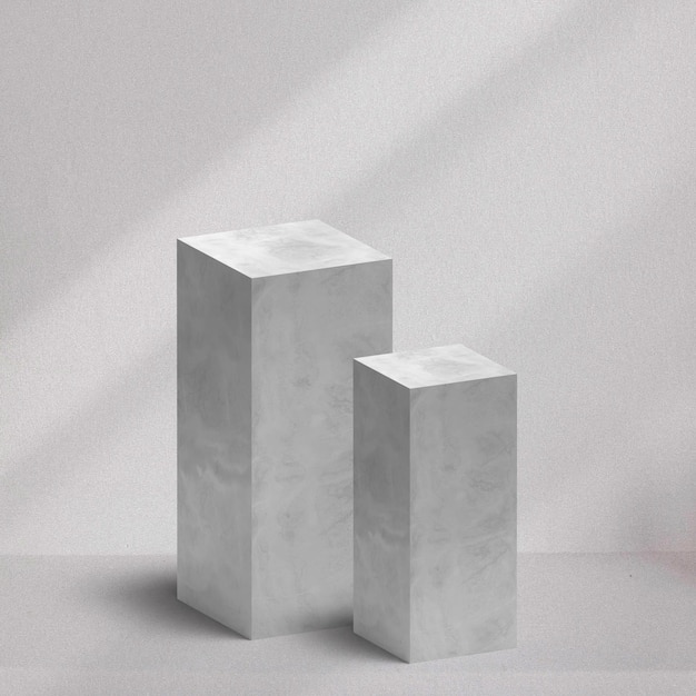 square marble platforms for product presentation