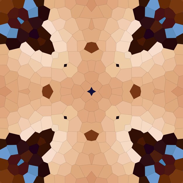 Square mosaic seamless pattern Kaleidoscope pattern gold and blue