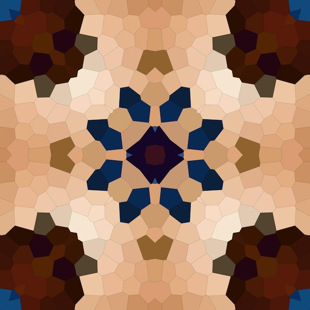 Square mosaic seamless pattern Kaleidoscope pattern gold and blue