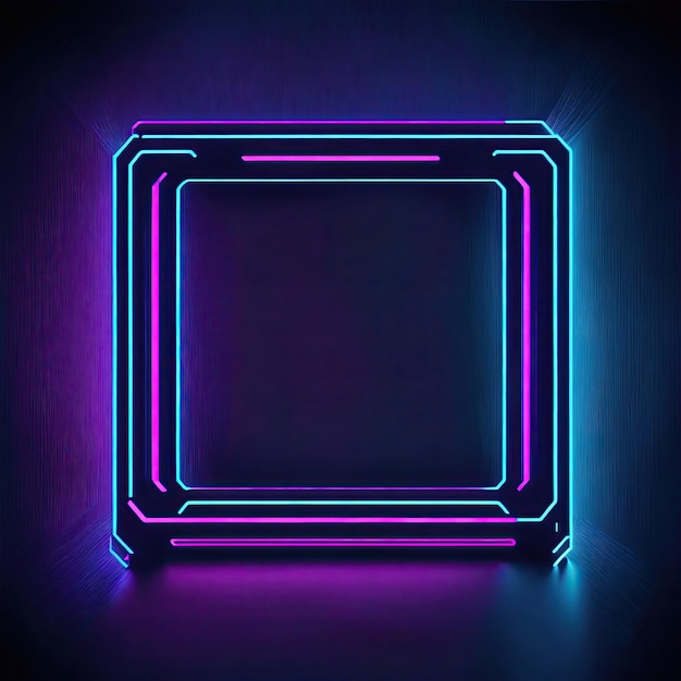 Square neon light generative ai