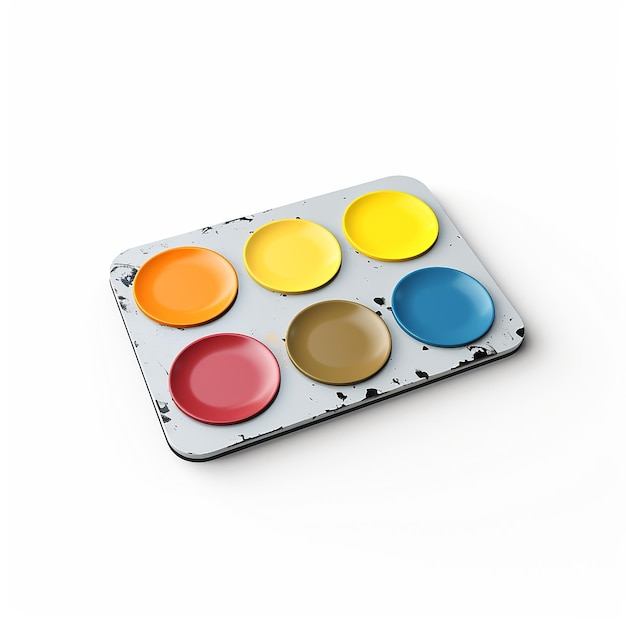 Square palette icon 3d rendering on white isolated background