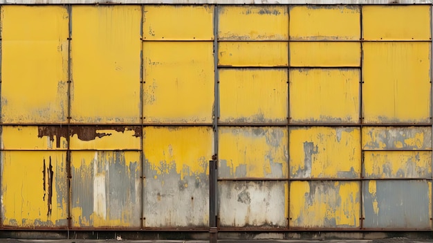 square panel yellow and grey in the style of industrial decay