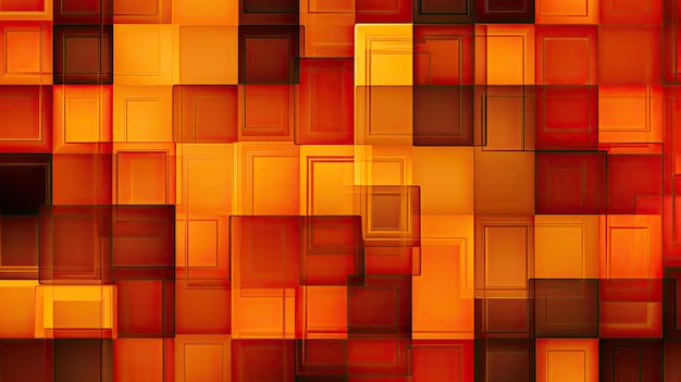 A square pattern with shades of orange and red