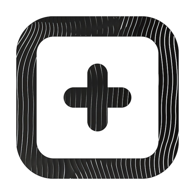 square plus icon black white lines texture