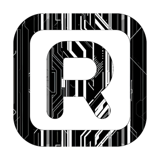 square r icon black white technology texture