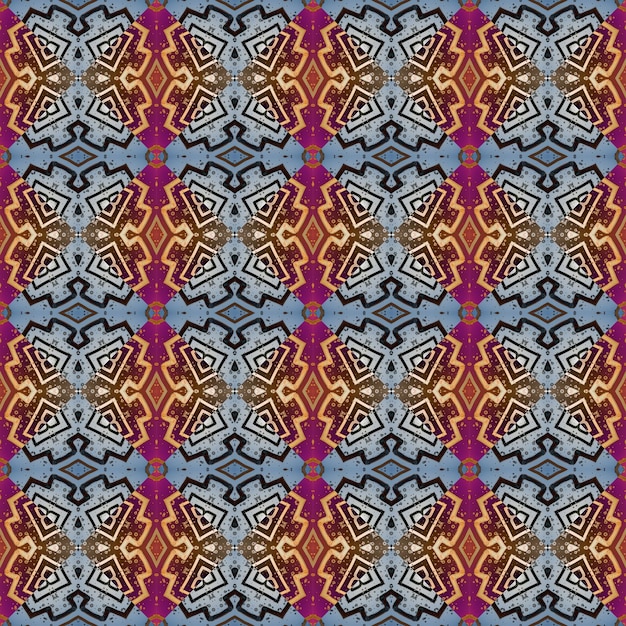 Квадратная бесшовная абстрактная текстура узора Тканый узор из ромбов и треугольников
