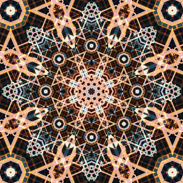 Photo square seamless patterns kaleidoscope pattern is symmetrical