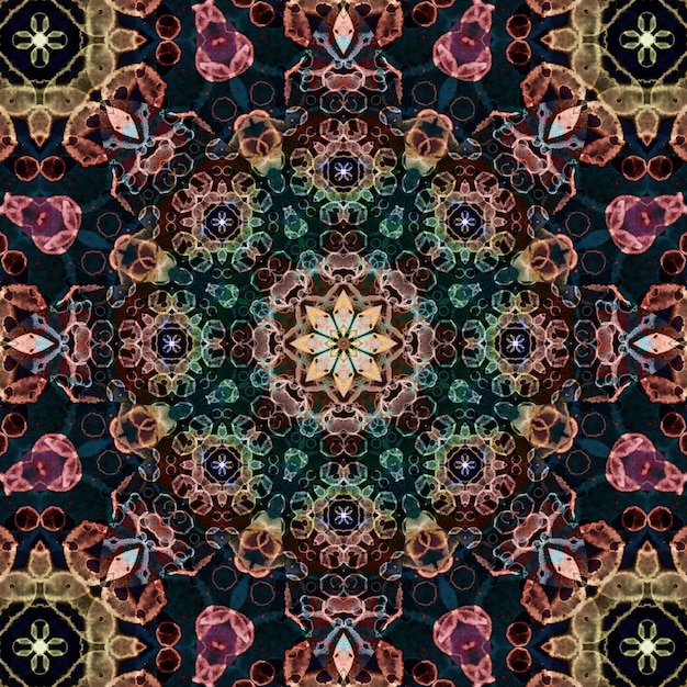 Square seamless patterns Kaleidoscope pattern is symmetrical