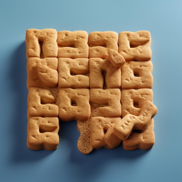 A square shaped cookie with the word crackers on it.