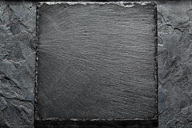 Square Stone Black Slate Plate Mock Up For Your Food Design