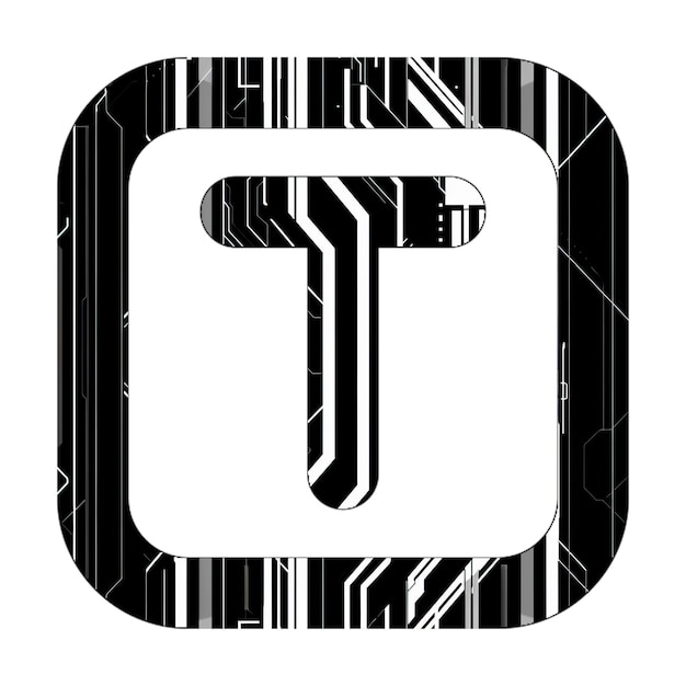 square t icon black white technology texture