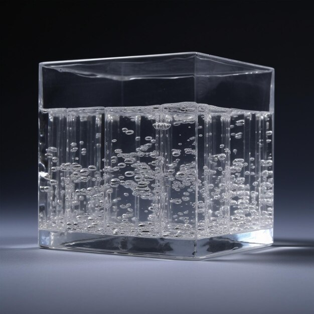 A Square water glass on a table