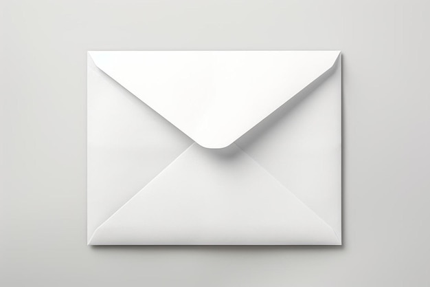 белый квадратный конверт, открытый на белом фоне