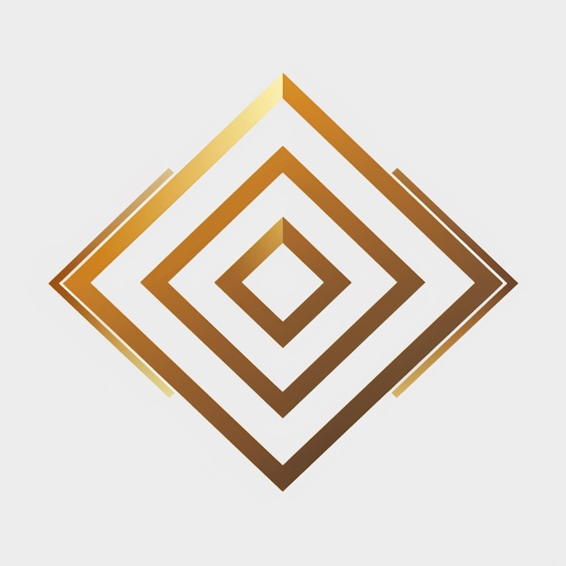 a square with a brown and white design on the top