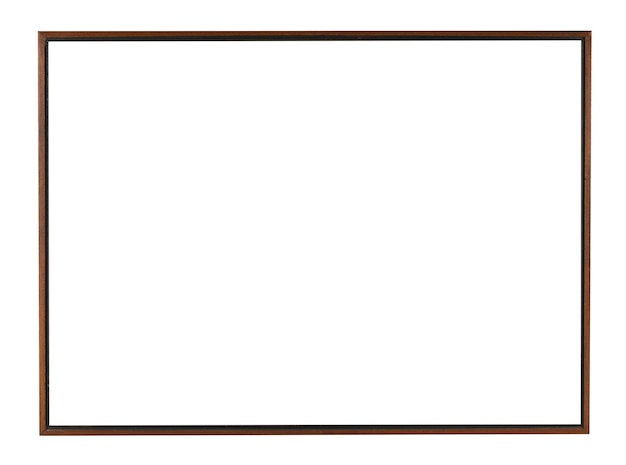 Фото Квадратная деревянная коричневая рамка для живописи или картины на белом фоне