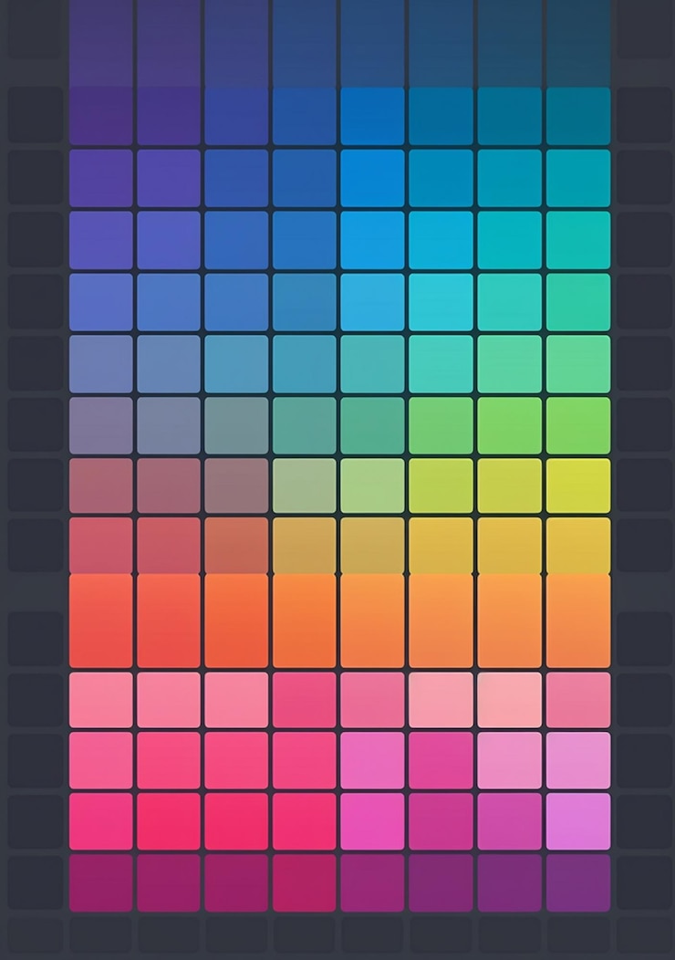 Photo the squares are different colors and shapes including one that is a square