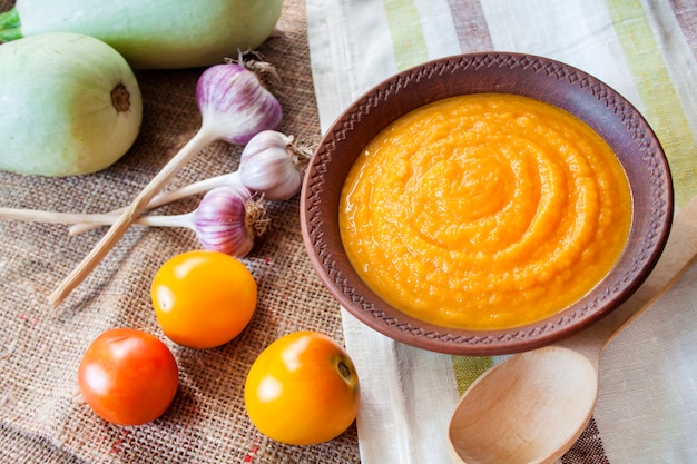 squash caviar with garlic and tomatoes