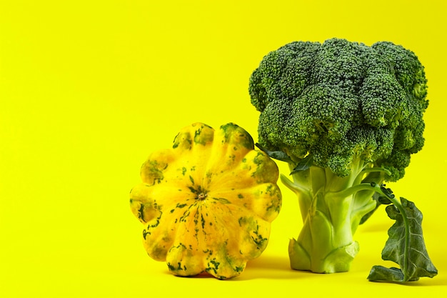 Photo squash pumpkin and broccoli