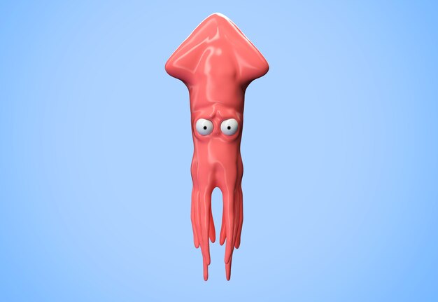 Photo squid animal isolated. 3d rendering